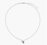 Sterling Silver May Birthstone Necklace w/ Lab Diamond - 18"
